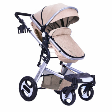 Carrinho de bebê com paisagem alta pode ser sentado pode ficar carrinho de bebê portátil dobrável e carrinho de bebê de quatro rodas